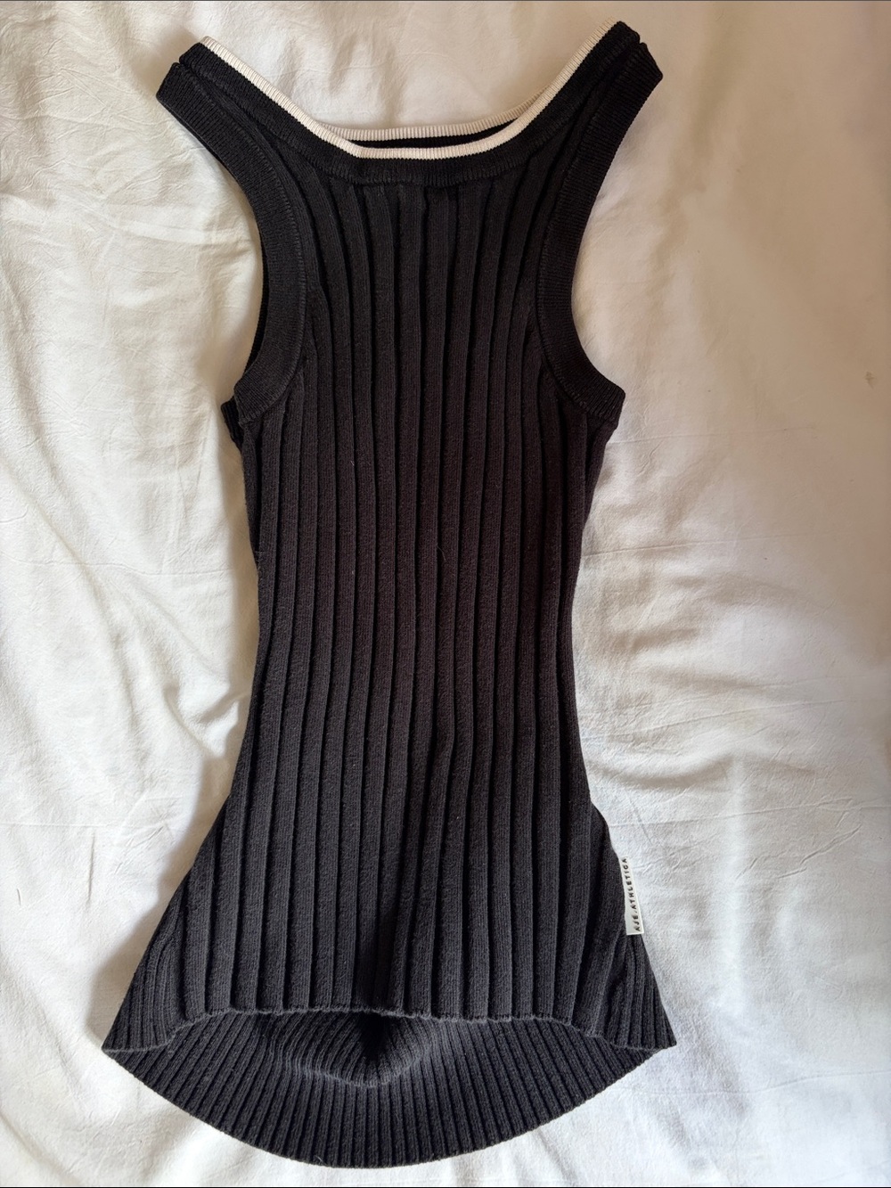 Aje Athletica Black Ribbed Tank Top with Contrast Trim size 4 small